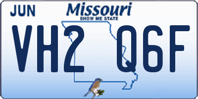 MO license plate VH2Q6F