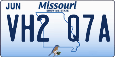 MO license plate VH2Q7A