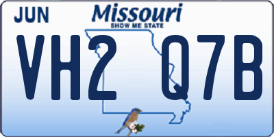 MO license plate VH2Q7B