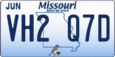 MO license plate VH2Q7D