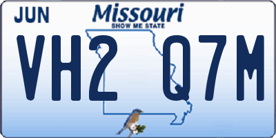 MO license plate VH2Q7M