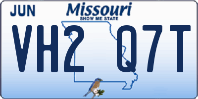 MO license plate VH2Q7T