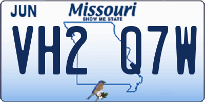 MO license plate VH2Q7W