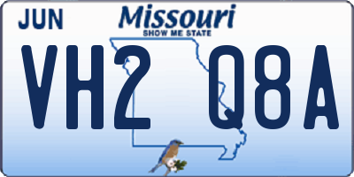 MO license plate VH2Q8A