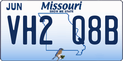 MO license plate VH2Q8B