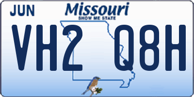 MO license plate VH2Q8H