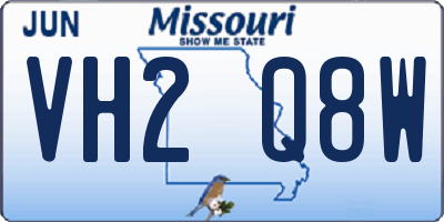 MO license plate VH2Q8W
