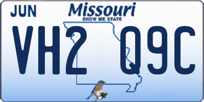 MO license plate VH2Q9C