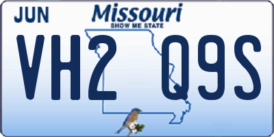 MO license plate VH2Q9S