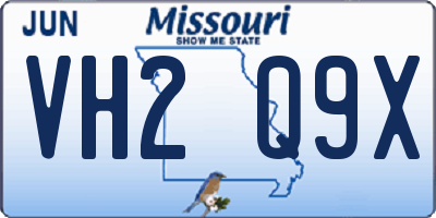 MO license plate VH2Q9X