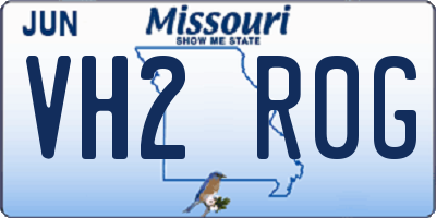 MO license plate VH2R0G