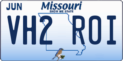 MO license plate VH2R0I