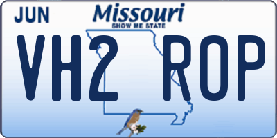 MO license plate VH2R0P
