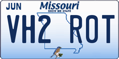 MO license plate VH2R0T