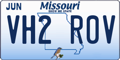 MO license plate VH2R0V