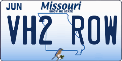 MO license plate VH2R0W