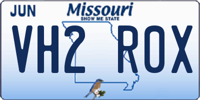 MO license plate VH2R0X