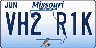 MO license plate VH2R1K