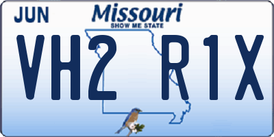 MO license plate VH2R1X