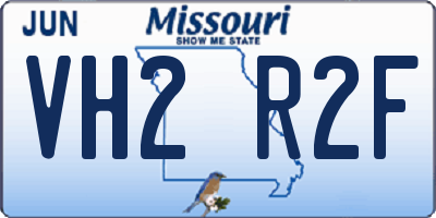 MO license plate VH2R2F