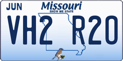 MO license plate VH2R2O