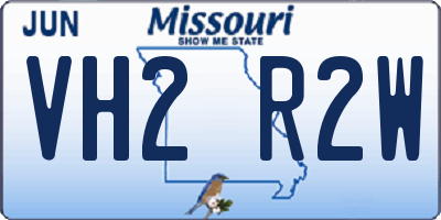 MO license plate VH2R2W