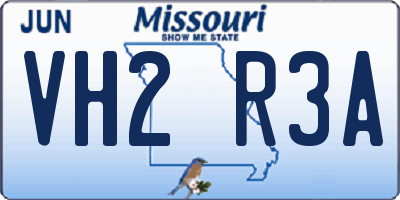 MO license plate VH2R3A