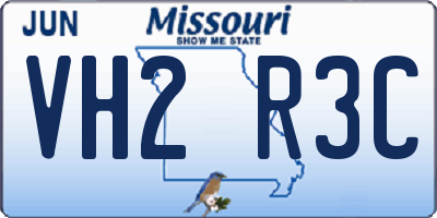 MO license plate VH2R3C