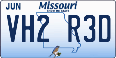 MO license plate VH2R3D