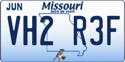 MO license plate VH2R3F