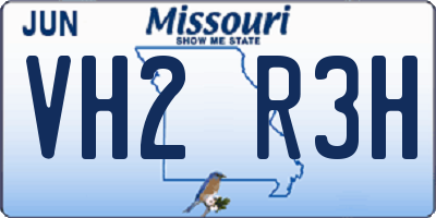 MO license plate VH2R3H
