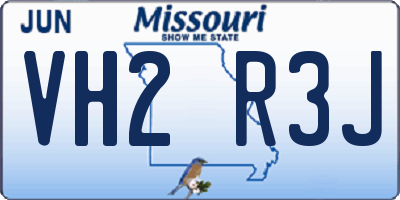 MO license plate VH2R3J