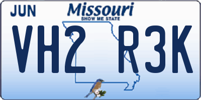 MO license plate VH2R3K