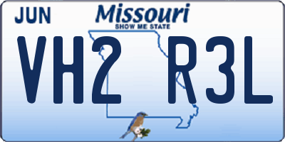 MO license plate VH2R3L