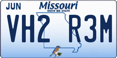 MO license plate VH2R3M