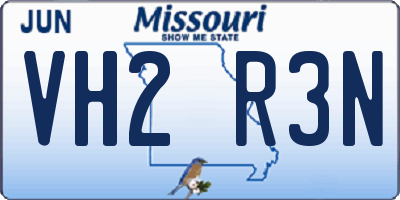 MO license plate VH2R3N