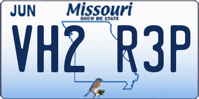MO license plate VH2R3P