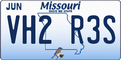 MO license plate VH2R3S