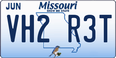 MO license plate VH2R3T