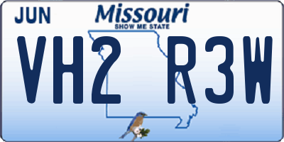 MO license plate VH2R3W