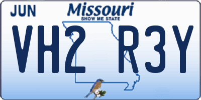 MO license plate VH2R3Y