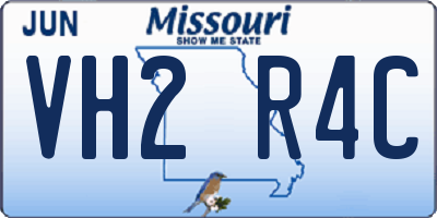 MO license plate VH2R4C