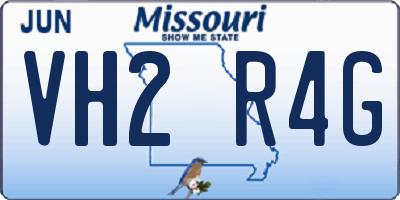 MO license plate VH2R4G