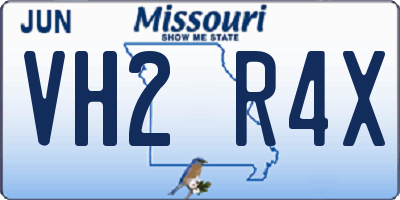 MO license plate VH2R4X