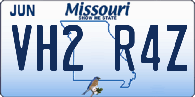 MO license plate VH2R4Z