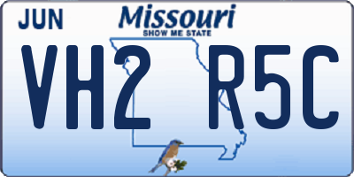 MO license plate VH2R5C
