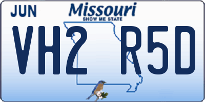 MO license plate VH2R5D