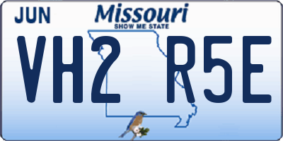 MO license plate VH2R5E
