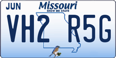 MO license plate VH2R5G