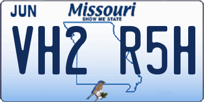 MO license plate VH2R5H